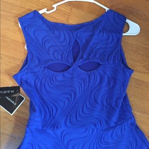 NWT Size 6 Madison Leigh cutout cobalt blue dress